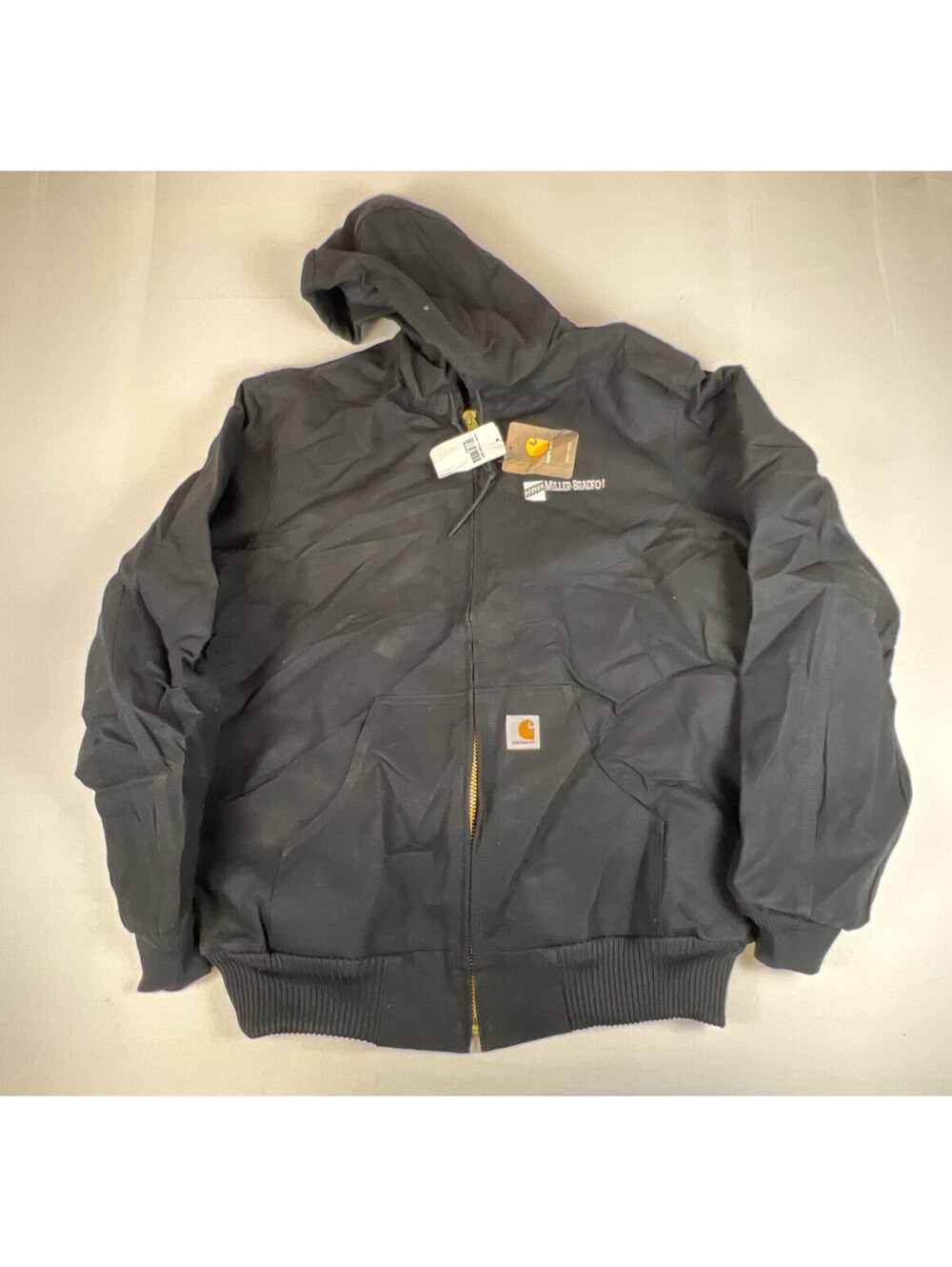 Carhartt Men M Tall Black Duck Insulated Active Jacket Hooded Work Coat 103940